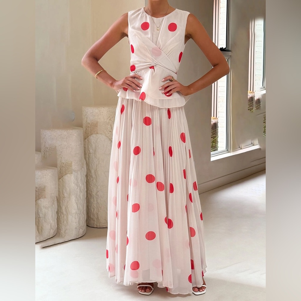 Billy J White and Red Polka Dot Set